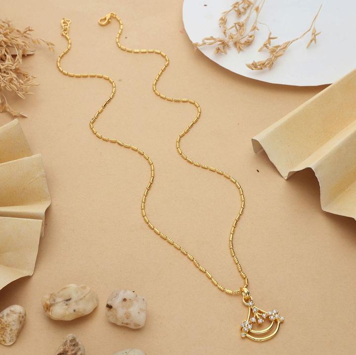 micro gold polish chain pendant 664 Ethnic artifical jwellery in Ahmedabad